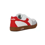 Championes Diadora Champion Lifestyle Helio II, color blanco con detalles en rojo y gris.