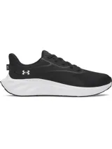 Championes de running Under Armour modelo Ascend, color negro con entresuela blanca. Confeccionados con malla transpirable y refuerzos en el mediopié, cuentan con amortiguación Charged+ Cushioning para mayor absorción de impactos y suela de goma resistente.