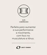Bermuda deportiva de alta compresión Get Over, color verde oscuro, de tiro alto con cintura doblada y detalle de bies blanco contrastante en el lateral.
