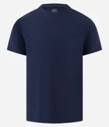 Remera de corte muscle fit, manga corta y cuello redondo, confeccionada en tejido de ribana con textura acanalada.