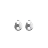 Pendientes de aleación con baño de plata, con diseño abovedado e irregular.