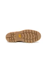 Bota Chelsea Caterpillar modelo Grader, color marrón en gamuza, con elásticos laterales, tiradores en la parte superior y suela de goma tractorada.
