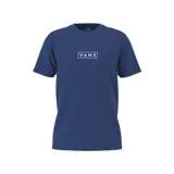 Remera azul de mangas cortas con logo de Vans en el pecho.