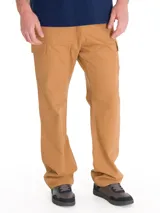 Pantalón cargo Caterpillar Heritage Straight color marrón, de corte regular y estilo utilitario, con múltiples bolsillos laterales y traseros con solapa.