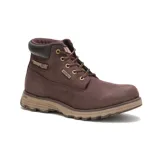 Botín Caterpillar Founder para hombre, color marrón café, de cuero impermeable tipo nobuck, con forro interno de nylon en malla suave y respirable, entresuela acolchada y liviana, y suela de goma duradera con gran tracción.