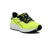 Championes de running Diadora Champion Active Passo 2, color amarillo flúor con detalles en negro y azul.