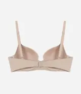 Soutien básico de microfibra color blanco, modelo Sustentación, con relleno y breteles regulables.