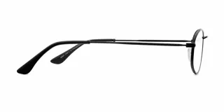 Lentes con protección contra luz azul y UV400, con armazón rectangular de acero inoxidable en color negro y cristales transparentes.