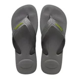 Ojotas Havaianas modelo Top Max Comfort, color negro, con diseño ergonómico y suela texturizada antideslizante. Presentan tiras anchas con el logo de la marca grabado.
