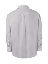 Camisa de manga larga de algodón RKF, con estampado de cuadros en tonos azul, rojo y blanco, cuello button-down y bolsillo en el pecho con logo bordado.