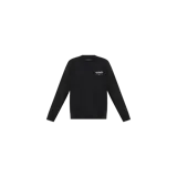Buzo Allsaints de cuello redondo en color negro con pequeño logotipo y texto en blanco en el pecho.