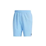 Short de baño celeste Adidas, con cintura elástica y cordón de ajuste. Incluye calzoncillo interno de malla y bolsillos laterales.