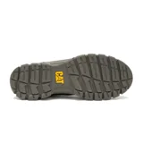 Zapatillas slip on Caterpillar modelo Threshold, color gris oscuro, fabricadas en cuero con elásticos laterales para un calce fácil, suela dentada de goma y logo de la marca en el lateral y la puntera.