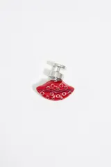 Colgante para bolso con forma de labios rojos con incrustaciones de cristal.