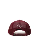 Gorra Trucker Tiffosi de color negro con red en la parte trasera y logo bordado en hilo dorado en el frente.