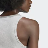 Musculosa gris de punto acanalado con logo Adidas estampado en el pecho.