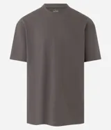 Remera de corte relaxed y mangas cortas, confeccionada en algodón de efecto pesado, con cuello redondo y diseño liso en color gris.