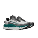 Championes New Balance MTMORL Fresh Foam X Trail More para hombre, ideales para running. Diseño en tonos gris, blanco y verde.
