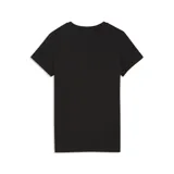 Remera de algodón negra con cuello redondo y manga corta. Presenta un pequeño logo de Puma bordado en color dorado en el lado izquierdo del pecho.