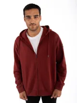 Campera canguro Kevingston de jersey frisado invisible de algodón, con cierre frontal, capucha con cordón ajustable y amplios bolsillos delanteros.