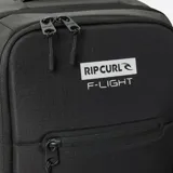 Mochila Rip Curl modelo F-Light Slim de 18 litros, color negro. Cuenta con compartimento principal con cierre, bolsillo frontal con cierre, bolsillo forrado en polar para gafas, portabotellas externo y espacio para laptop de 13 pulgadas.