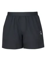 Short Under Armour Halo Train de color negro, diseñado para entrenamiento con tejido elástico ligero, cintura elástica con cordón y bolsillos laterales.