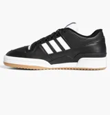 Championes Adidas Originals modelo Forum 84 Low ADV BG, de diseño urbano en color negro con detalles en blanco y suela de goma color caramelo.