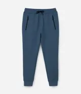 Pantalón deportivo masculino liso color negro, con ajuste elástico en la cintura y bolsillos laterales.
