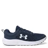 Championes Under Armour Charged Assert 10, color negro con detalles en blanco.