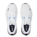 Championes Puma Anzarun 2.0 blancos con detalles en azul y negro, con logo de la marca en el lateral.