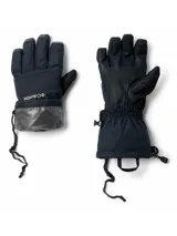 Guantes de esquí y nieve Columbia, confeccionados con tecnología impermeable Omni-Tech y forro termorreflectante Omni-Heat. Presentan palma de cuero resistente a la intemperie, ajuste en la muñeca con correa, puños ajustables con cordón y compatibilidad con pantallas táctiles.