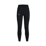 Pantalón de jogging negro con cintura ancha y plana, bolsillos laterales y logo de Under Armour en la cadera.