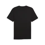 Remera negra de manga corta con cuello redondo y estampado gráfico frontal que representa un champión Puma sobre una caja.