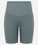 Bermuda deportiva Get Over de poliamida color marrón, con cintura ancha y diseño de tiro alto.