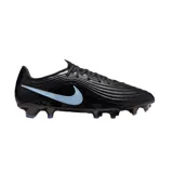 Championes de fútbol Nike Tiempo Legend, color negro con el logo de la marca en celeste y detalles en la suela del mismo tono.