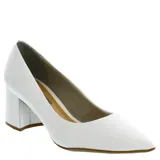 Zapato de tacón cuadrado Bottero, color blanco, con punta fina y diseño clásico.