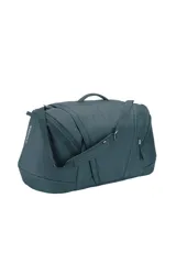 Bolso de viaje Thule RoundTrip de 90 litros, color azul oscuro, con diseño ergonómico y compartimentos organizadores. Fabricado en nylon resistente con protección acolchada para el equipo.