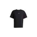 Remera deportiva Adidas modelo D4T de color negro, con cuello redondo y el logo de la marca estampado en el centro del pecho en tono reflectante.