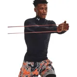 Remera de compresión Under Armour ColdGear Armour para hombre, de manga larga y cuello alto, color negro con logo blanco en el cuello.