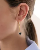 Dije colgante para aro con cadena fina dorada y estrella de acrílico espejado de doble faz.