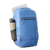 Mochila Rip Curl F-Light Ultra de 30 litros, color celeste, con compartimento para laptop, bolsillo frontal con cierre y bolsillos laterales de malla.
