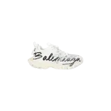 Championes Balenciaga Track Signature de color blanco con diseño gráfico y letras pintadas a mano en tono negro.
