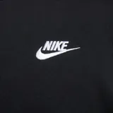 Buzo Nike Sportswear Club Fleece de color negro, con cuello redondo, mangas largas y el logotipo de Nike bordado en blanco en el pecho.