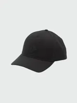 Gorra de baseball Moncler color negro, con diseño clásico de seis paneles y parche con logo de la marca en relieve en la parte frontal.