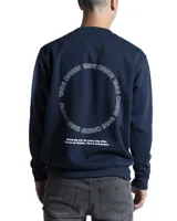 Buzo de felpa color negro con cuello redondo y diseño estampado en el pecho que incluye una estrella y texto decorativo.