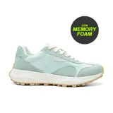 Championes deportivos American Sport Zoe, color celeste con detalles en blanco y suela marrón.