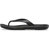 Ojotas tipo flip-flop de color verde oliva con una franja blanca decorativa alrededor de la entresuela. La suela es texturizada y la tira es de TPU.