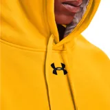 Canguro Under Armour de hombre color amarillo, con capucha forrada en gris y logo estampado en el pecho.