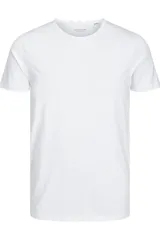 Camiseta blanca de manga corta y cuello redondo, marca Jack & Jones Essentials, de corte clásico.