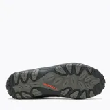 Championes de trekking Merrell modelo Accentor 3 Sport GTX, color negro con detalles en naranja. Confeccionados con membrana impermeable Gore-Tex, parte superior de cuero sintético y malla, puntera protectora de goma y suela de alta tracción.